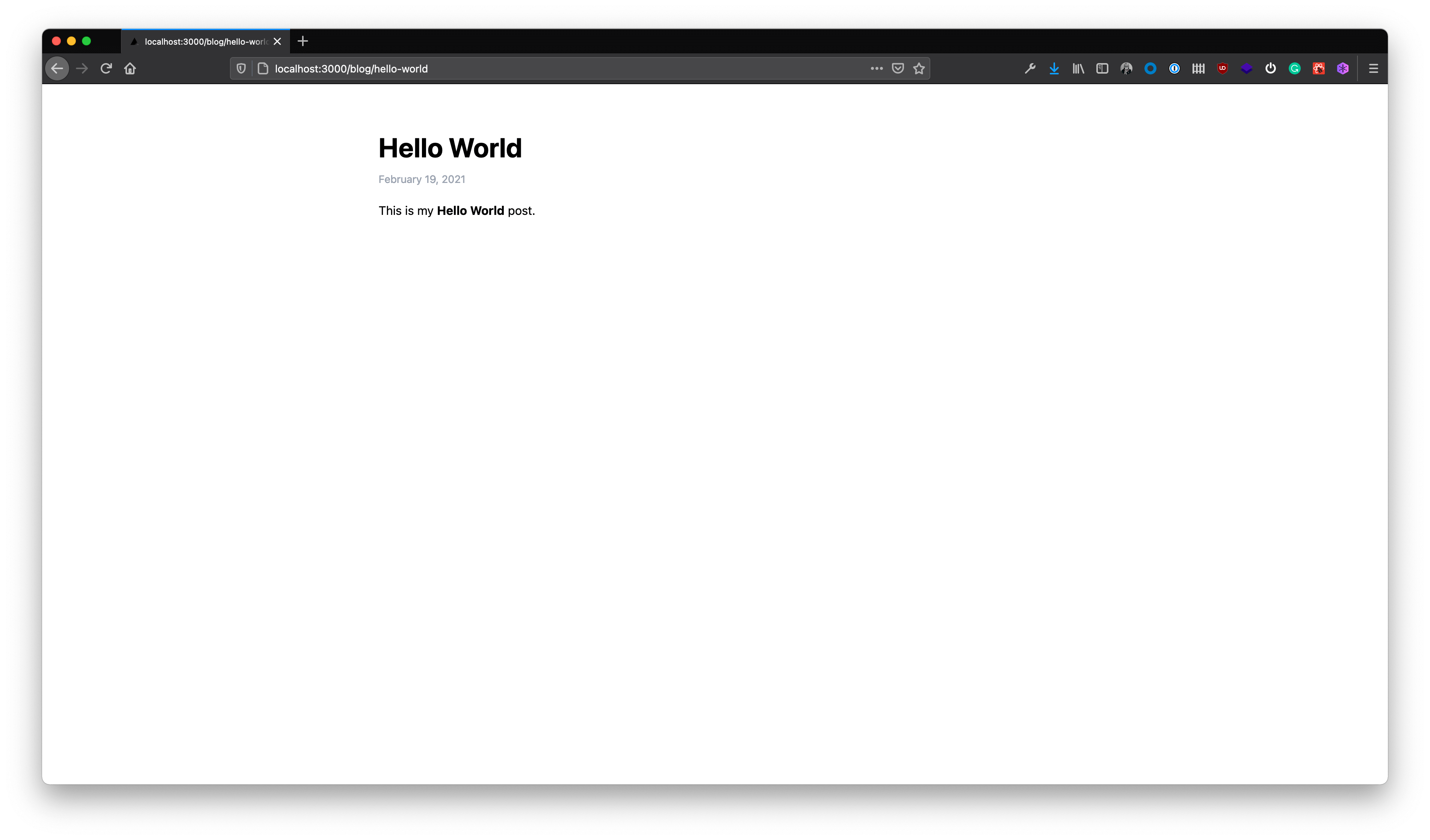 Hello World Page